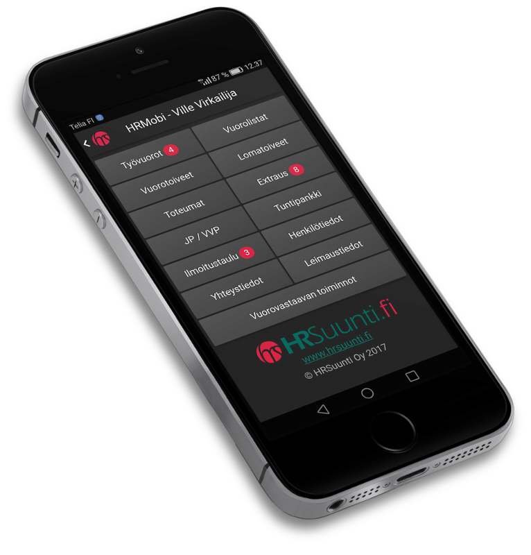 Työvuorolistat HRMobissa